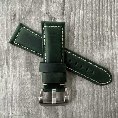 26mm grün leder uhrenarmband - grün,